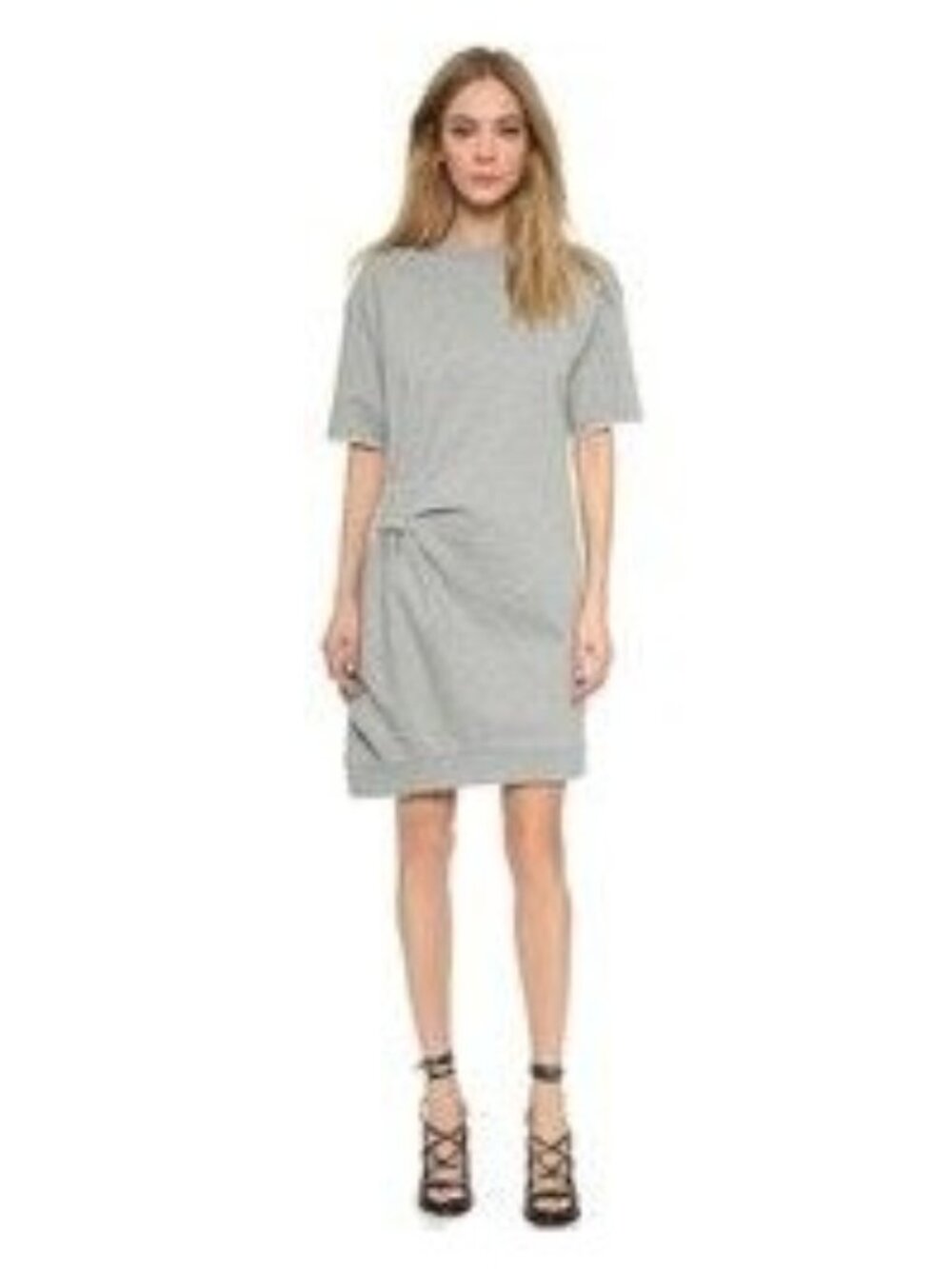 Marc Jacobs Womens Knotted Detail Sweatshirt Dress Size Small Gray Cotton Casual